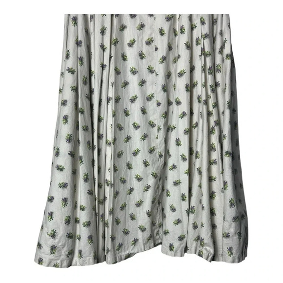 1485. VINTAGE 1970’s PRAIRIE SKIRT FULL SKIRT CREAM/PURPLE/GREEN COLOR FLORAL - Picture 8 of 8